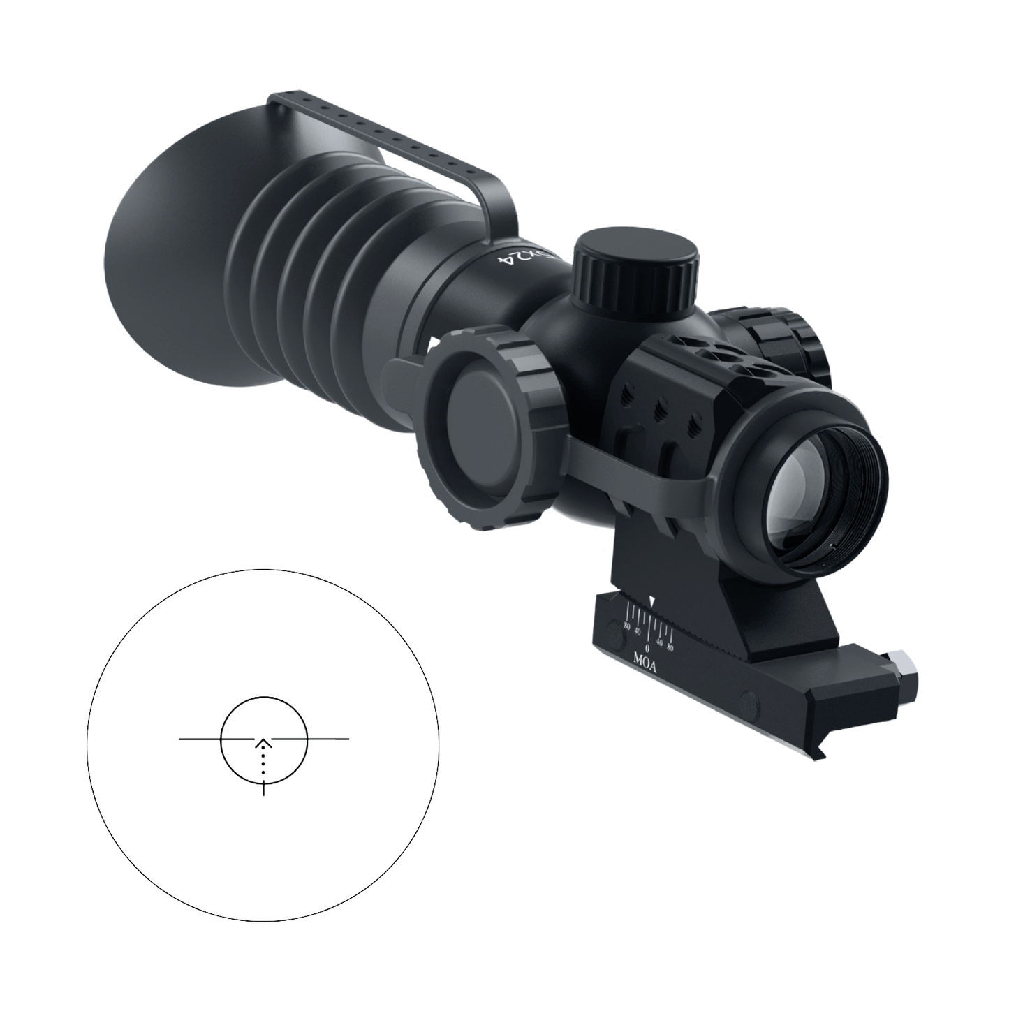 Immersive Optics -5x24 Prismatic Scope - MilDot Rapid w MOA Adjustable Mounts