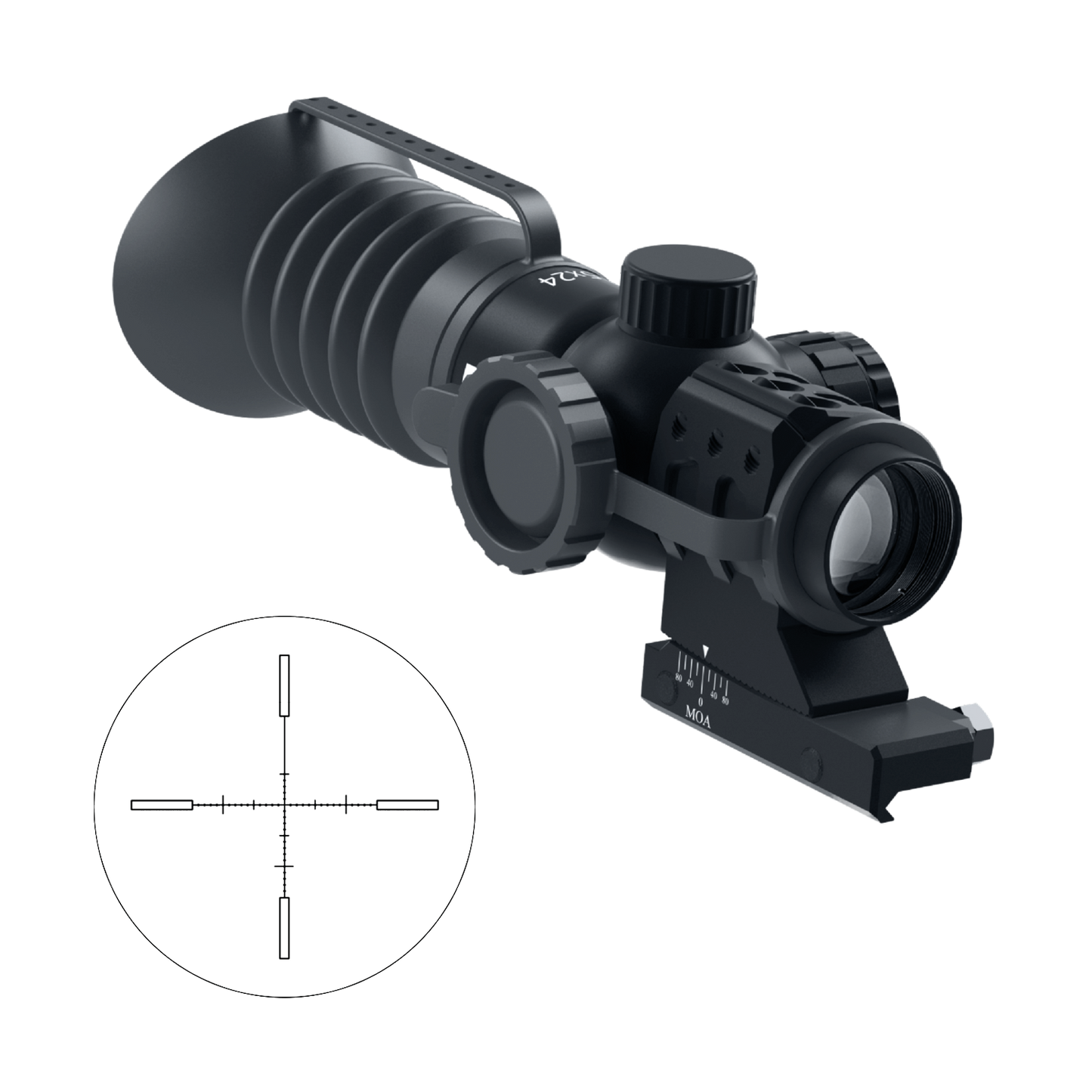Immersive Optics -5x24 Prismatic Scope - MilDot  w MOA Adjustable Mounts