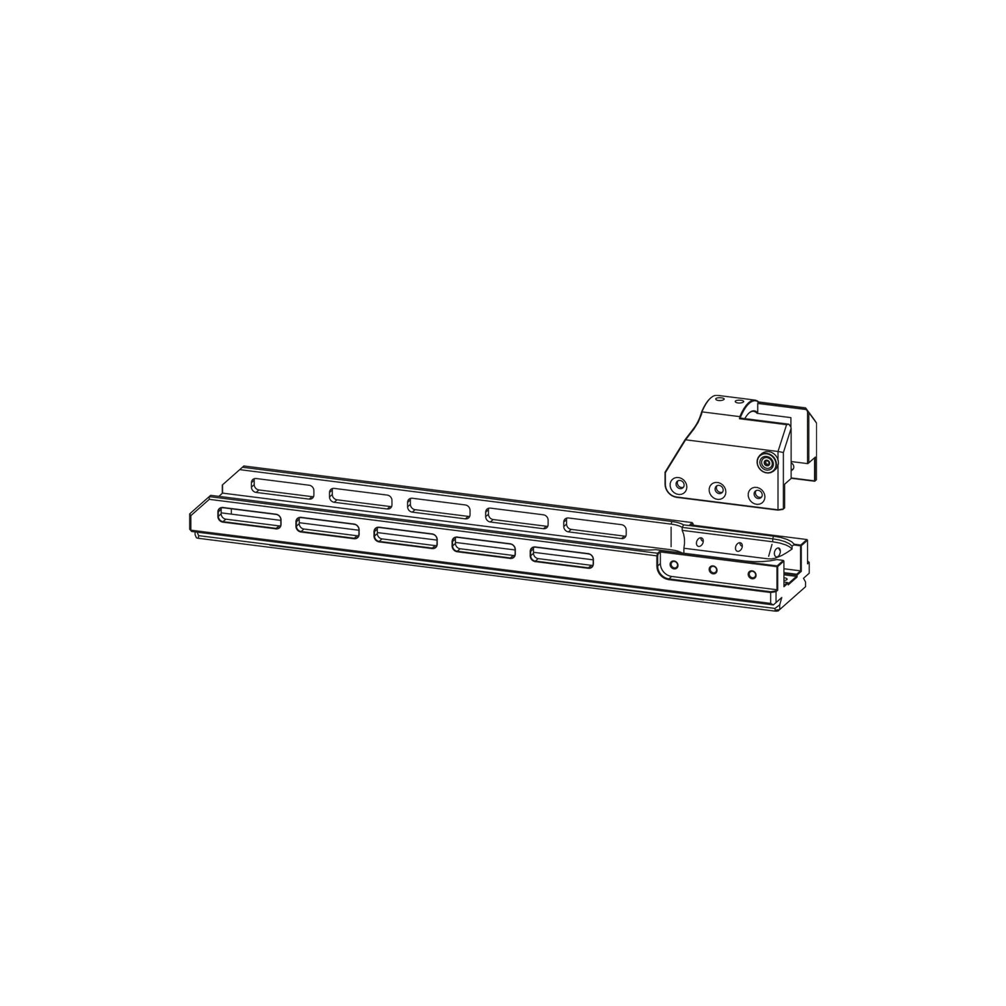 AirMaks Arms Arca Rail with M-Lok Slots - Small (300mm) Black for Katran Pro.