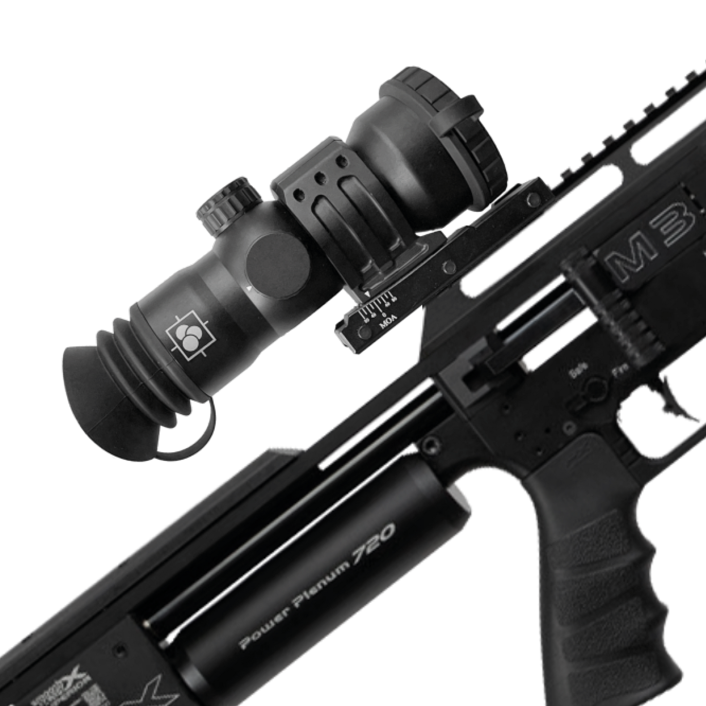 Immersive Optics - 14x50 Prismatic Scope - MilDot Extended w MOA Adjustable Mounts