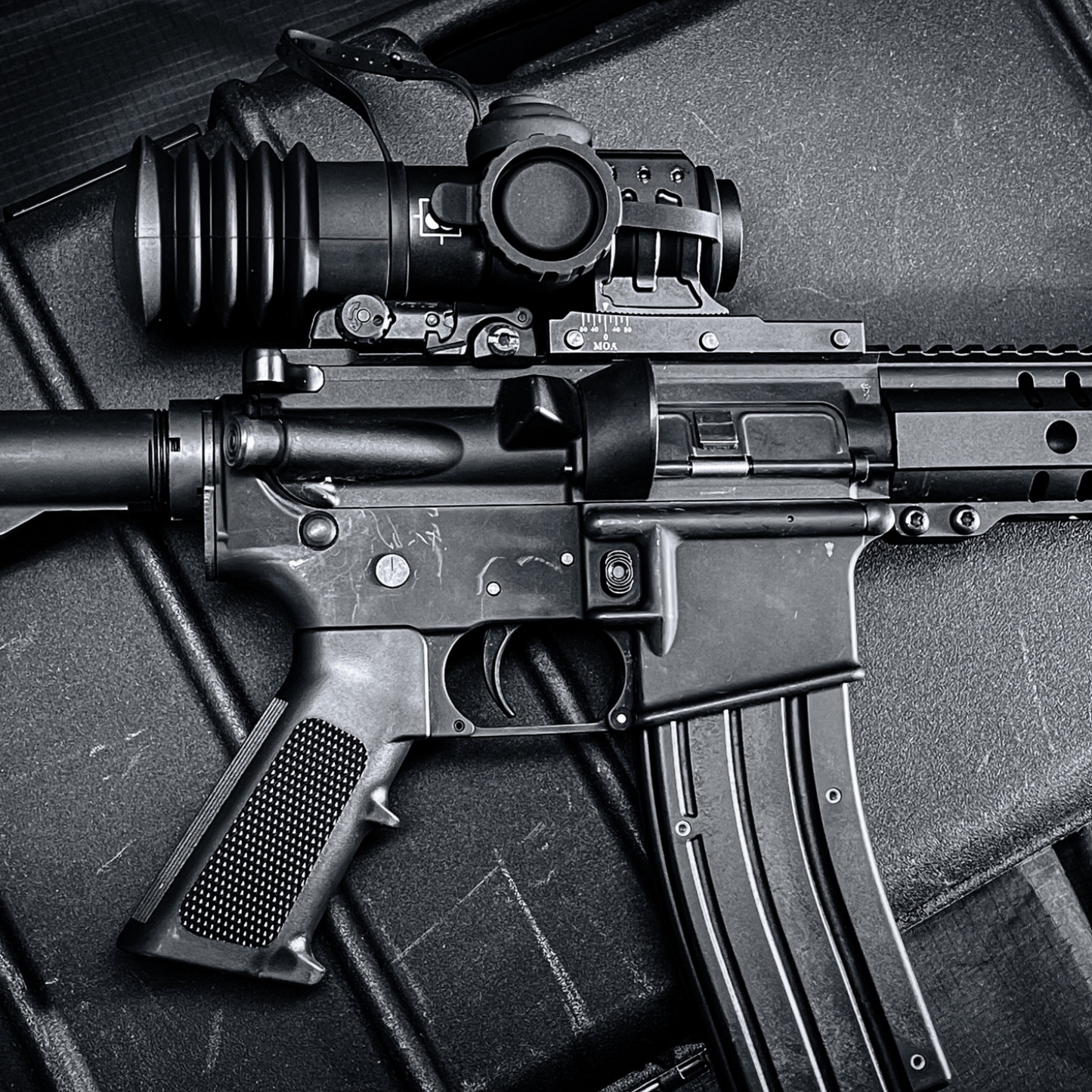 Immersive Optics -5x24 Prismatic Scope - MilDot  w MOA Adjustable Mounts