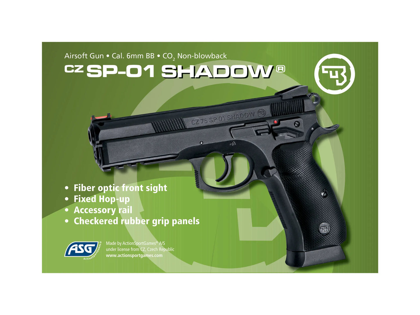ASG CZ SP-01 SHADOW CO2 NON BLOWBACK 6mm BB AIRSOFT PISTOL