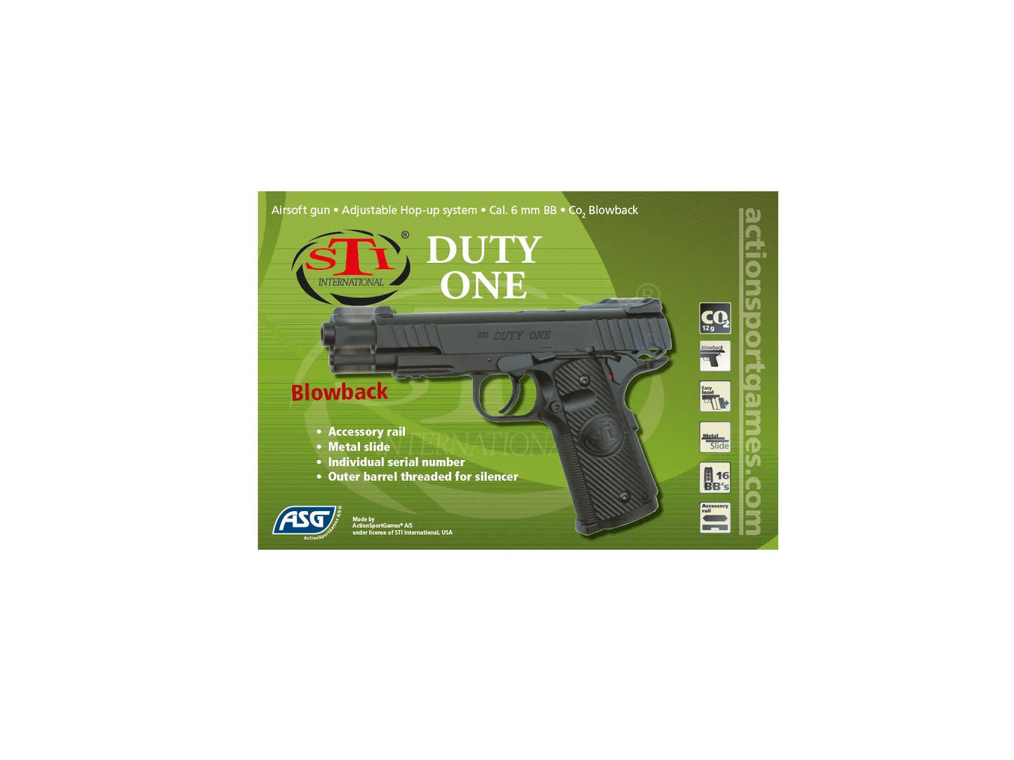 ASG STI DUTY ONE BLOWBACK 6mm BB AIRSOFT PISTOL