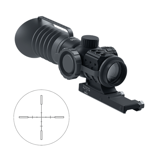 Immersive Optics -5x30 Prismatic Scope - MilDot w MOA Adjustable Mounts