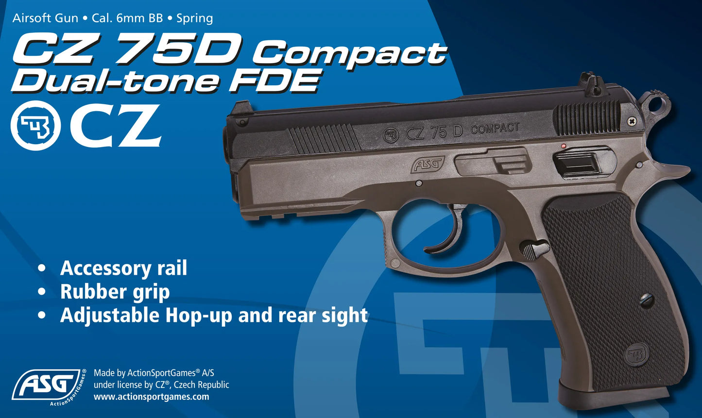 ASG CZ 75D COMPACT DUAL TONE 6mm BB AIRSOFT PISTOL