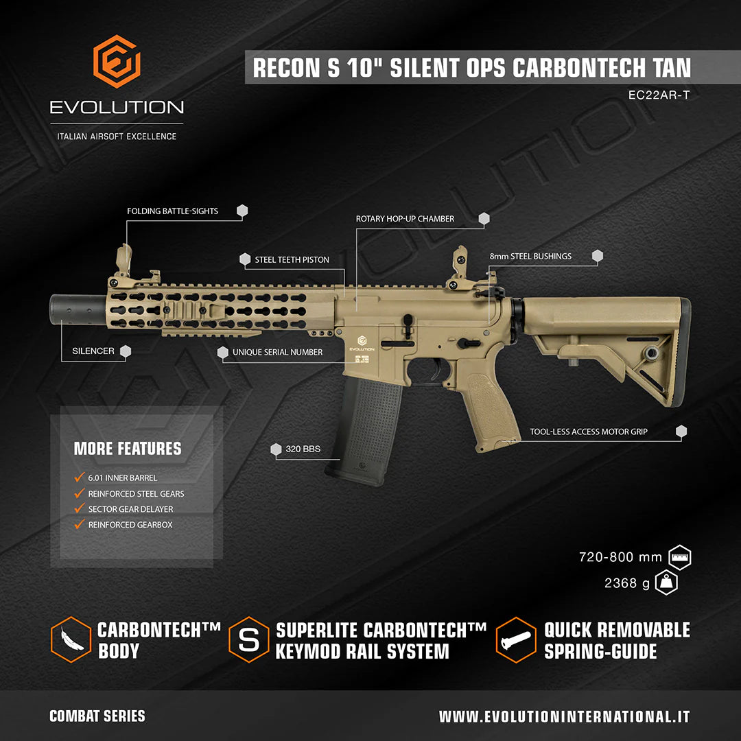 EVOLUTION RECON S/LITE 10’’ SILENT OPS CARBONTECH TAN